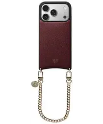 AVY Apple iPhone 17 Pro Burgundy Leren Hoesje met Koord Aurum Lien afbeelding