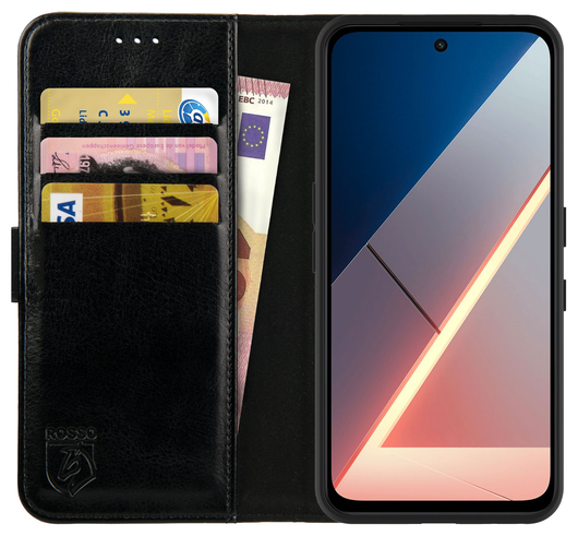 Rosso Element Xiaomi Poco M7 4G Hoesje Book Case Wallet Zwart afbeelding 1
