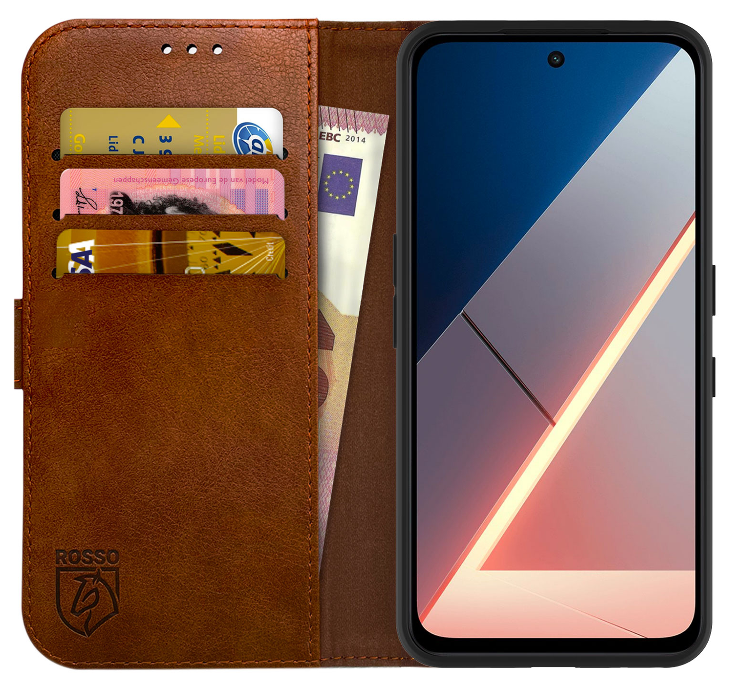 Rosso Element Xiaomi Poco M7 4G Hoesje Book Case Wallet Bruin afbeelding 1