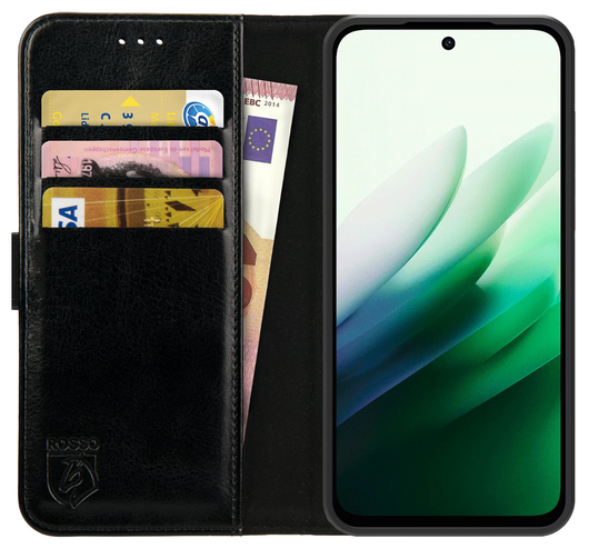 Rosso Element Xiaomi Redmi 15 5G Hoesje Book Case Wallet Zwart afbeelding 1