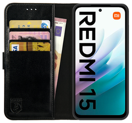 Rosso Element Xiaomi Redmi 15 4G Hoesje Book Case Wallet Zwart
