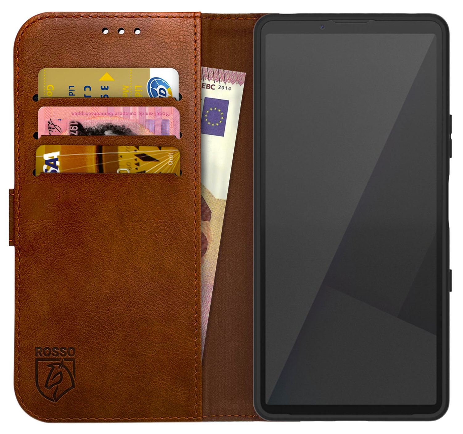 Rosso Element Sony Xperia 10 VII Hoesje Book Case Wallet Bruin afbeelding 1