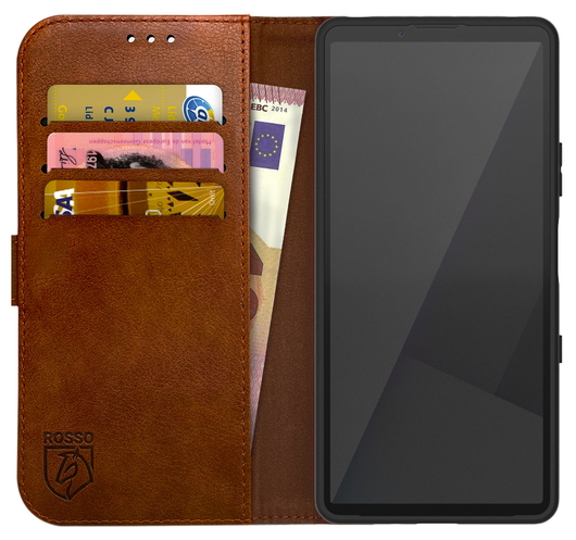 Rosso Element Sony Xperia 10 VII Hoesje Book Case Wallet Bruin afbeelding 1