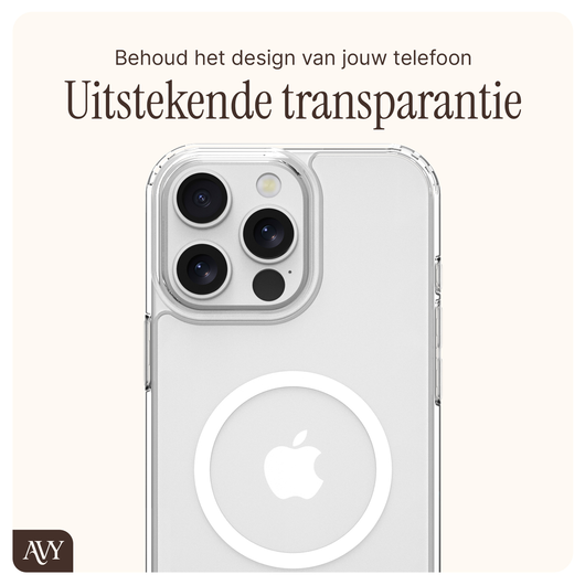 AVY Apple iPhone 15 Pro Max Hoesje met Koord & MagSafe Set Silver Spark afbeelding 6