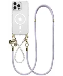 AVY Apple iPhone 15 Pro Max Hoesje met Koord & MagSafe Set Pearl & Rope Purple afbeelding