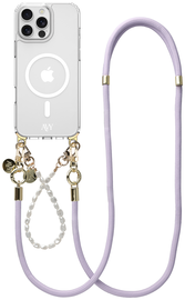 AVY Apple iPhone 15 Pro Max Hoesje met Koord & MagSafe Set Pearl & Rope Purple