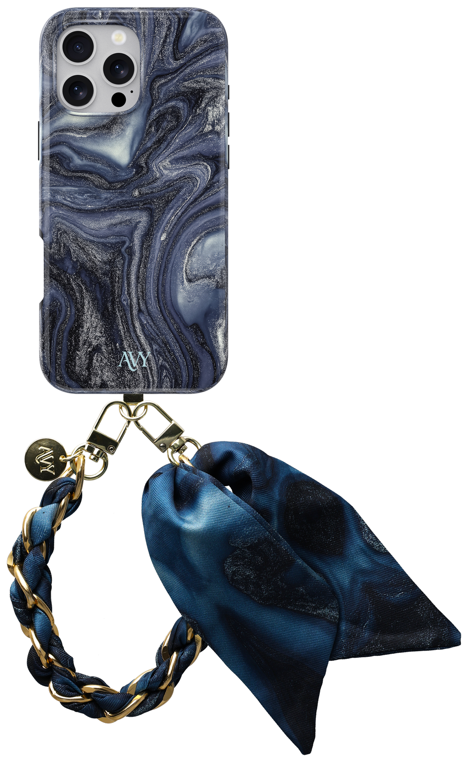 AVY Apple iPhone 15 Pro Max MagSafe Hoesje met Koord 32CM Obscura Blue afbeelding 16