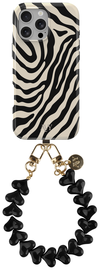 AVY Apple iPhone 15 Pro Max MagSafe Hoesje met Koord 30CM Zebra Hearts afbeelding