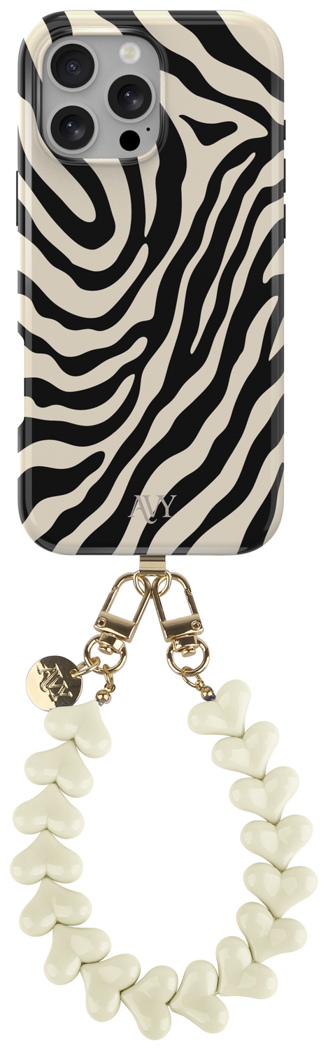 AVY Apple iPhone 15 Pro Max MagSafe Hoesje met Koord 30CM Safari Hearts afbeelding 1