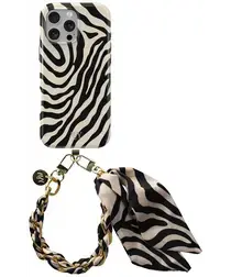 AVY Apple iPhone 15 Pro Max MagSafe Hoesje met Koord 32CM Serengeti Zebra afbeelding