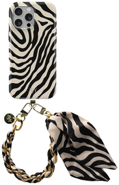 AVY Apple iPhone 15 Pro Max MagSafe Hoesje met Koord 32CM Serengeti Zebra