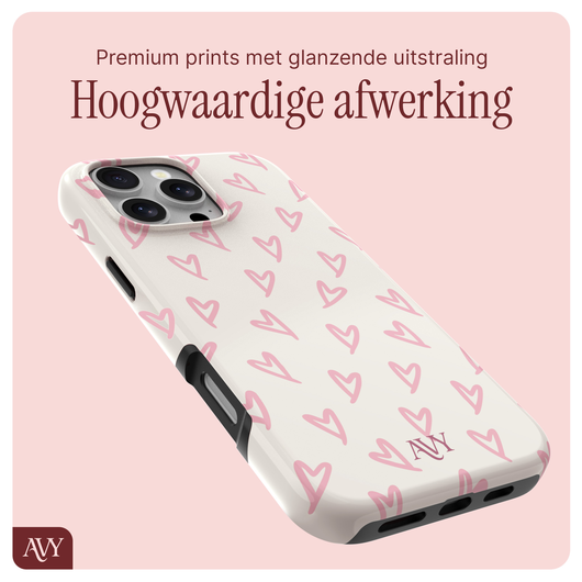 AVY Apple iPhone 15 Pro Max MagSafe Hoesje met Koord 30CM Lovely Hearts afbeelding 9
