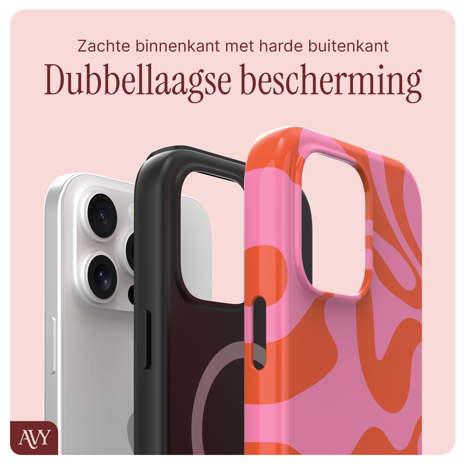 AVY Apple iPhone 15 Pro Max MagSafe Hoesje met Koord 30CM Rose Hearts afbeelding 9