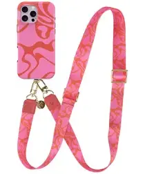 AVY Apple iPhone 15 Pro Max MagSafe Hoesje met Koord 130CM Rosé Twist afbeelding