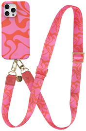 AVY Apple iPhone 15 Pro Max MagSafe Hoesje met Koord 130CM Rosé Twist afbeelding