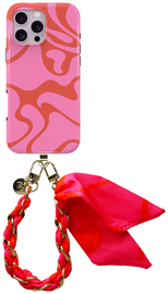 AVY Apple iPhone 15 Pro Max MagSafe Hoesje met Koord 32CM Rosé Twist afbeelding