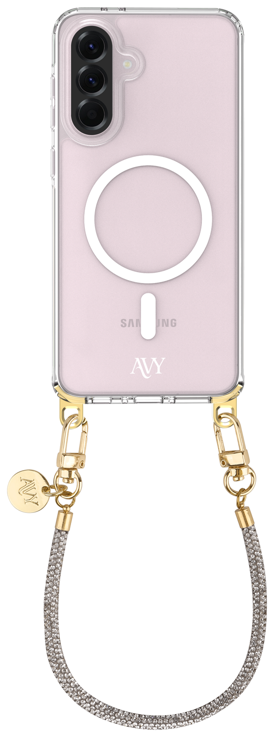 AVY Samsung Galaxy A56 / A36 Hoesje met Koord & MagSafe 30CM Silver Spark afbeelding 1