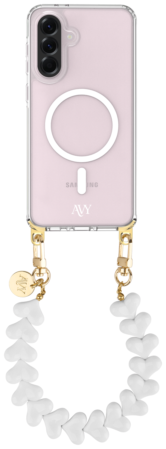 AVY Samsung Galaxy A56 / A36 Hoesje met Koord & MagSafe 30CM Cupid White afbeelding 1