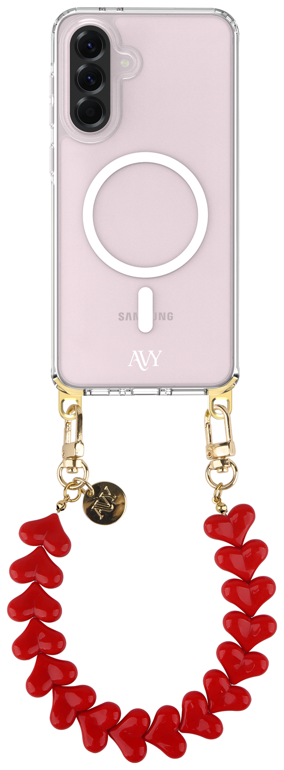 AVY Samsung Galaxy A56 / A36 Hoesje met Koord & MagSafe 30CM Cupid Red afbeelding 1