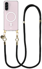 AVY Samsung Galaxy A56 / A36 Hoesje met Koord & MagSafe 130CM Tressé Black afbeelding