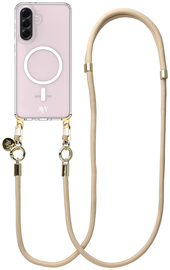 AVY Samsung Galaxy A56 / A36 Hoesje met Koord & MagSafe 130CM Tressé Beige