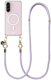 AVY Samsung Galaxy A56 / A36 Hoesje met Koord & MagSafe 130CM Tressé Purple