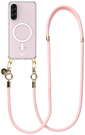 AVY Samsung Galaxy A56 / A36 Hoesje met Koord & MagSafe 130CM Tressé Pink afbeelding
