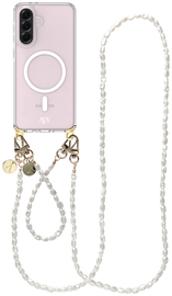 AVY Samsung Galaxy A56 / A36 Hoesje met Koord & MagSafe Set Perla Chic