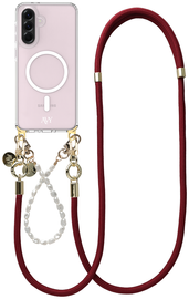 AVY Samsung Galaxy A56 / A36 Hoesje Koord & MagSafe Set Pearl & Rope Burgundy afbeelding