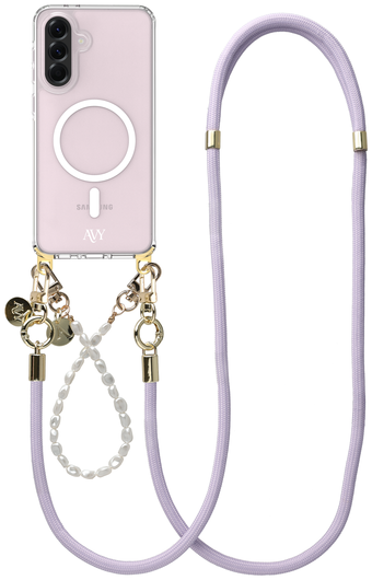 AVY Samsung Galaxy A56 / A36 Hoesje met Koord & MagSafe Set Pearl & Rope Purple afbeelding 1