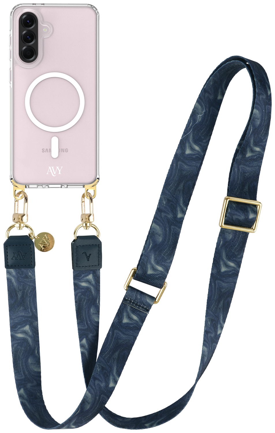 AVY Samsung Galaxy A56 / A36 Hoesje met Koord & MagSafe 130CM Obscura Blue afbeelding 1