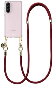 AVY Samsung Galaxy A56 / A36 Hoesje Met Koord 130CM Tressé Red