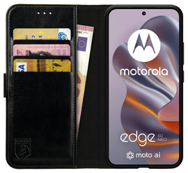 Rosso Element Motorola Edge 60 Neo Hoesje Book Case Wallet Zwart