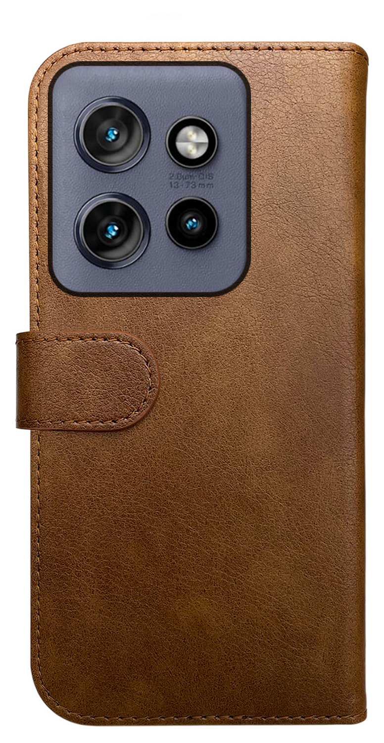 Rosso Element Motorola Edge 60 Neo Hoesje Book Case Wallet Bruin afbeelding 2