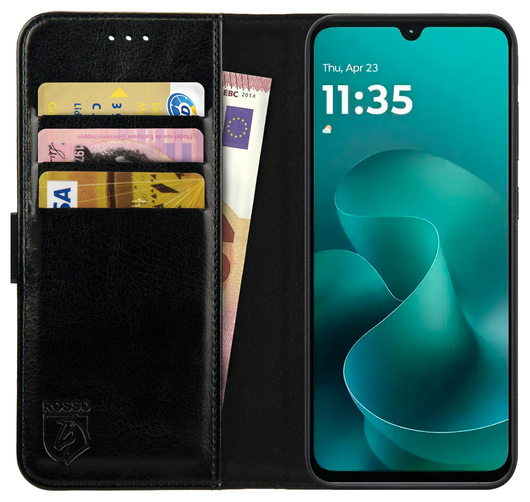 Rosso Element Motorola Moto G06 Hoesje Book Case Wallet Zwart afbeelding 1