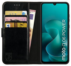Rosso Element Motorola G06 Power Hoesje Book Case Wallet Zwart afbeelding