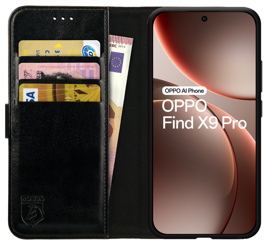 Rosso Element Oppo Find X9 Pro Hoesje Book Case Wallet Zwart afbeelding 1