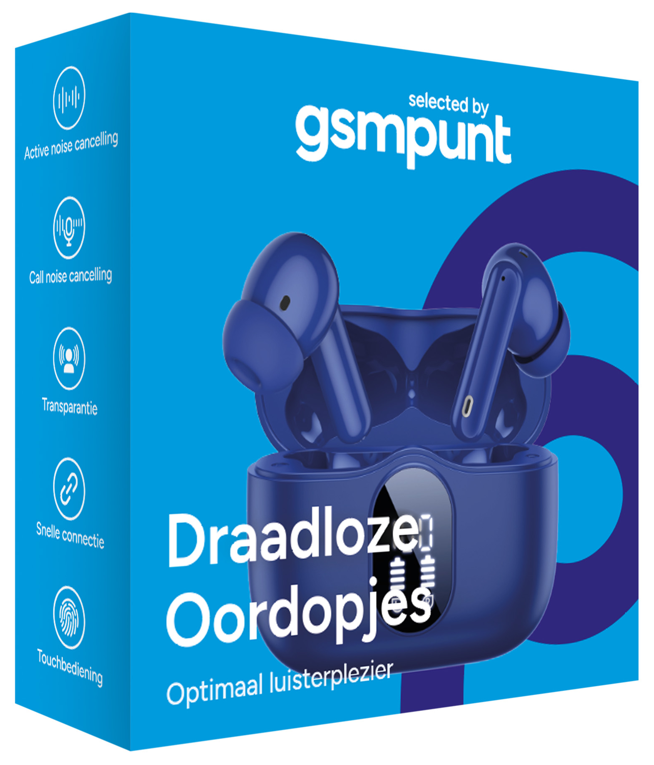 SBG Draadloze Oordopjes Noise Cancelling Bluetooth met Display Donker Blauw afbeelding 8