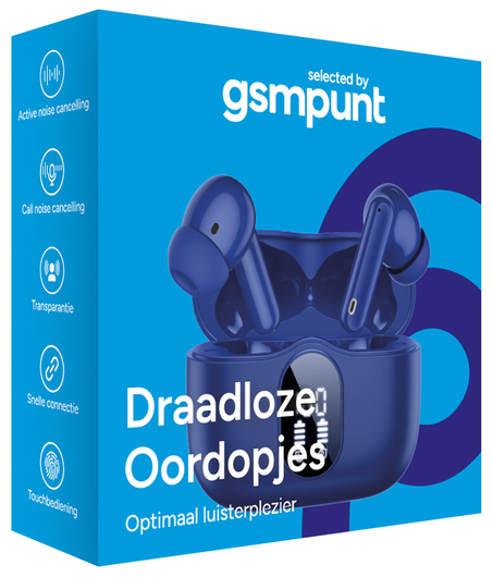 SBG Draadloze Oordopjes Noise Cancelling Bluetooth met Display Donker Blauw afbeelding 8
