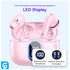 SBG Draadloze Oordopjes Noise Cancelling Bluetooth met Display Roze afbeelding 5