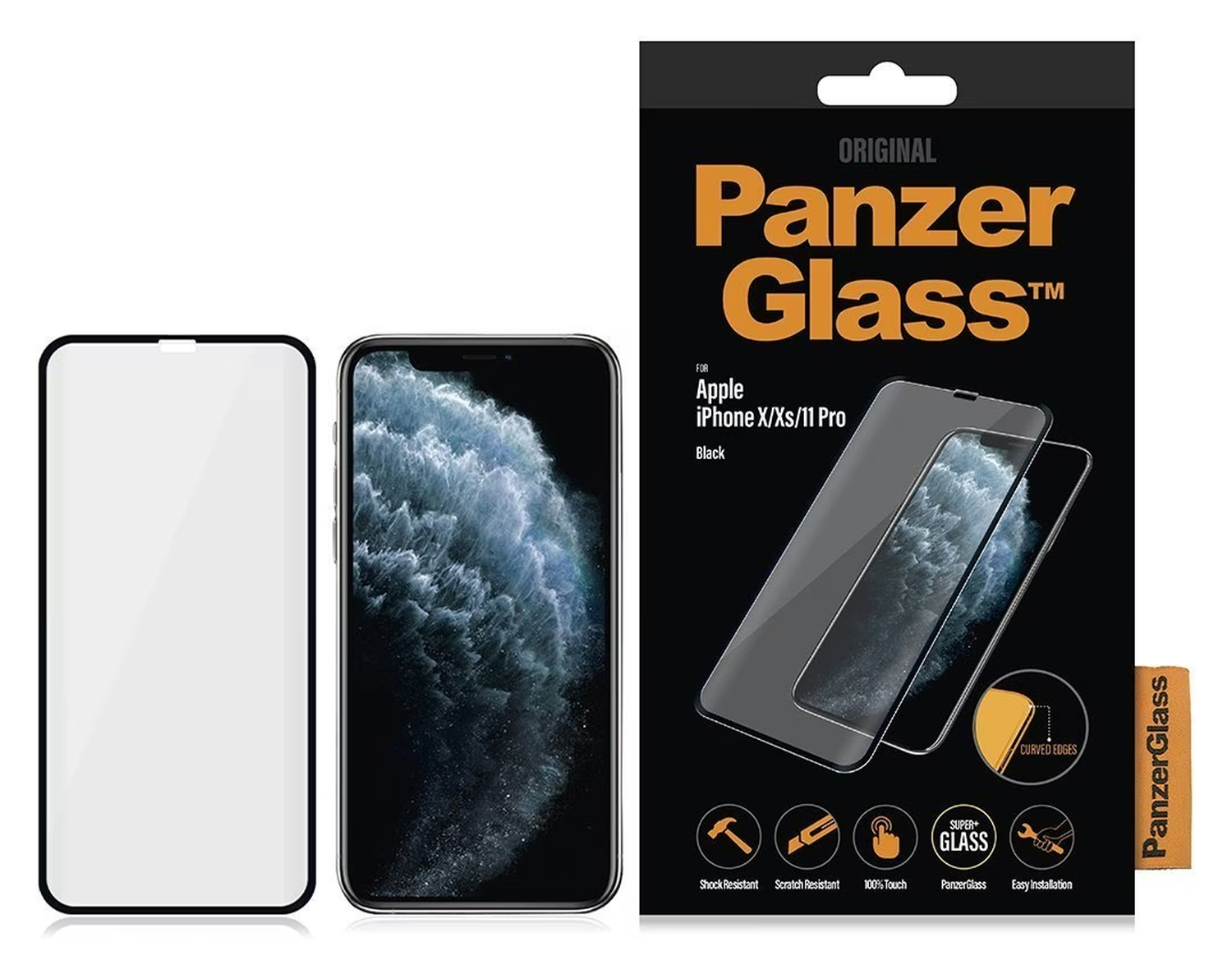 PanzerGlass iPhone 11 Pro / XS / X Screen Protector Case Friendly Zwart afbeelding 1