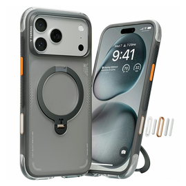 TORRAS Ostand Q3 Air Apple iPhone 17 Pro Max Hoesje 360° MagSafe Stand Zwart