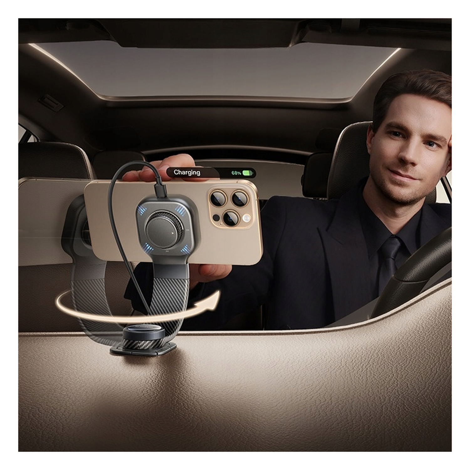 Baseus PrimeTrip MagSafe Telefoonhouder Dashboard Auto met Opladen 15W Zwart afbeelding 10