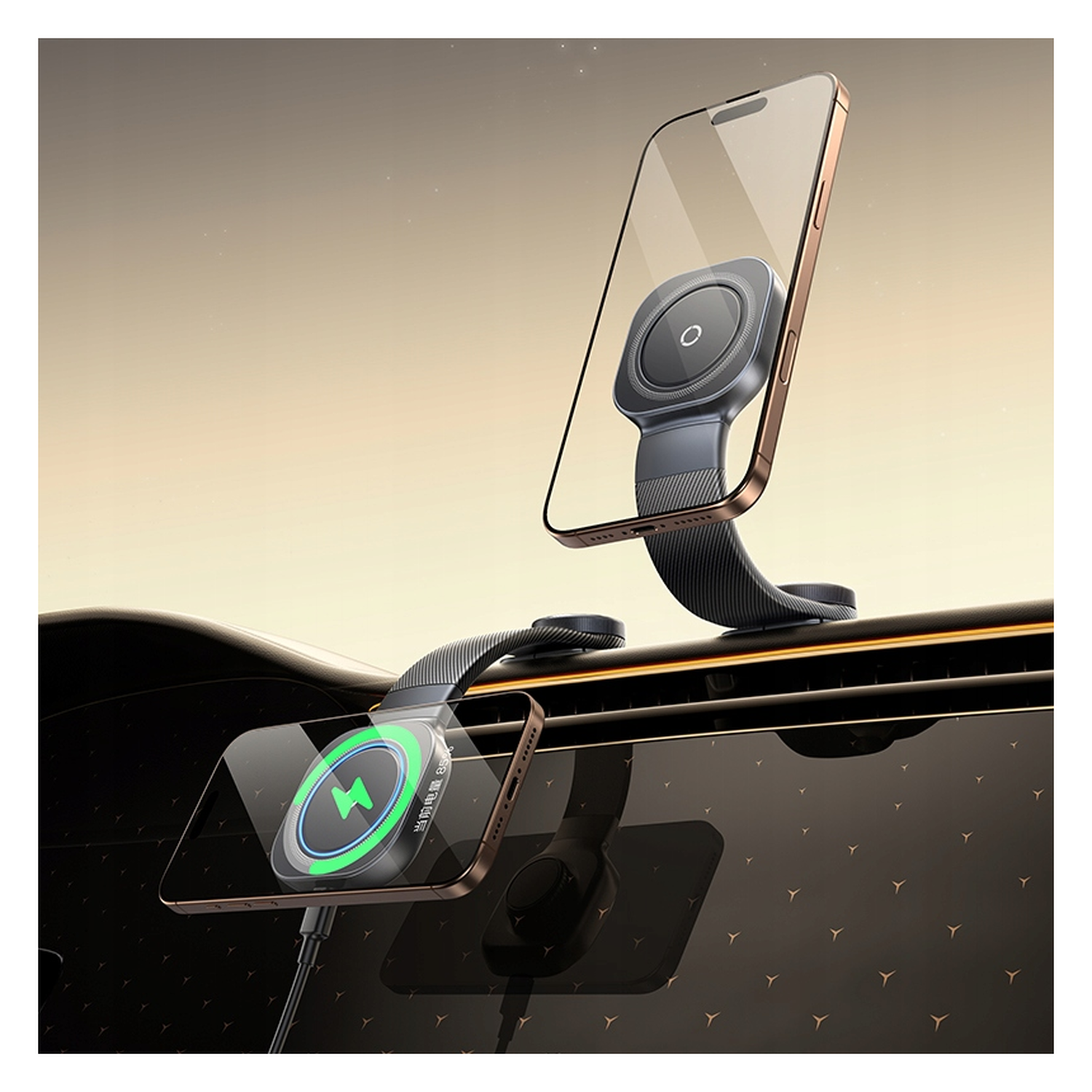 Baseus PrimeTrip MagSafe Telefoonhouder Dashboard Auto met Opladen 15W Zwart afbeelding 5