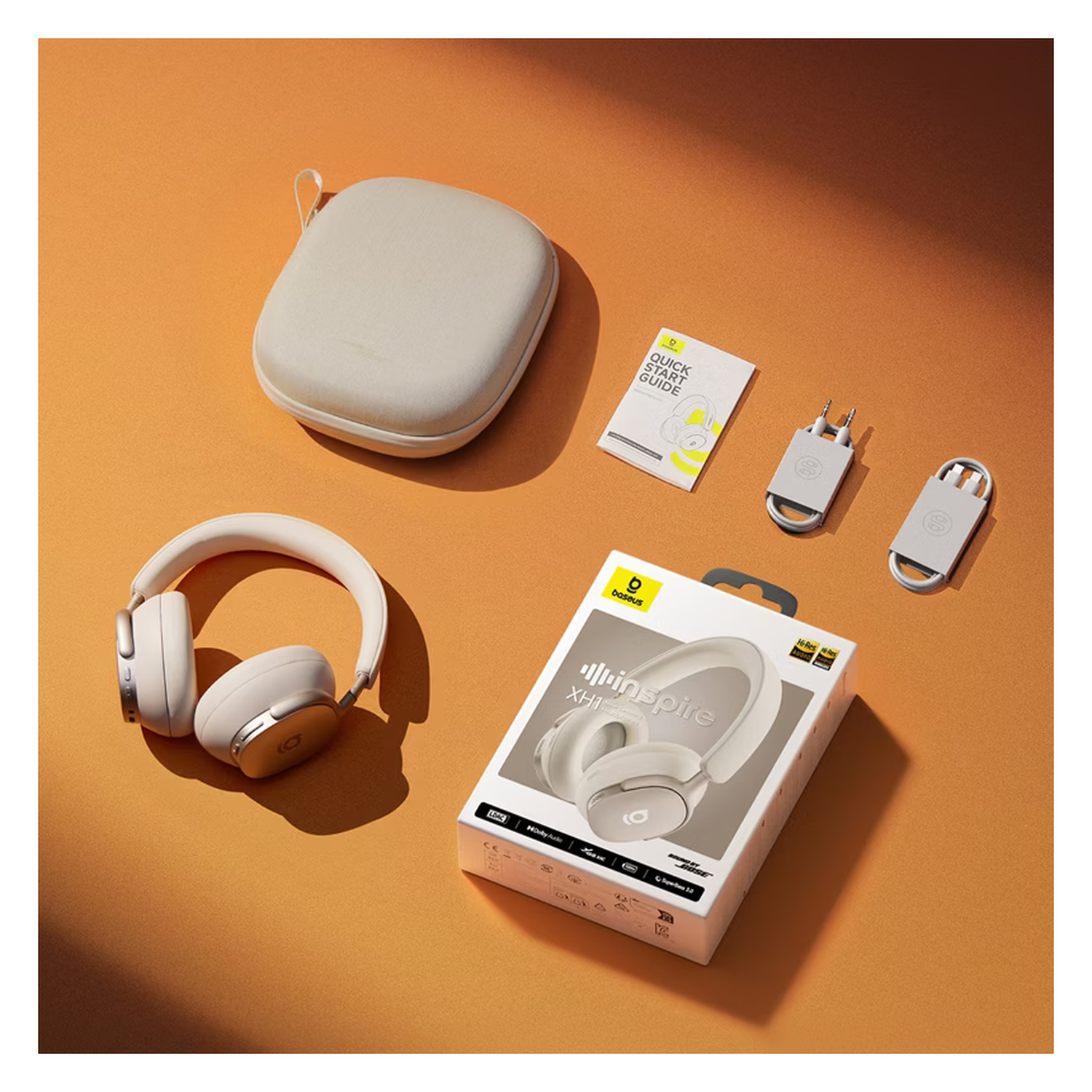 Baseus Inspire XH1 Noise Cancelling Draadloze Koptelefoon ANC Wit afbeelding 10