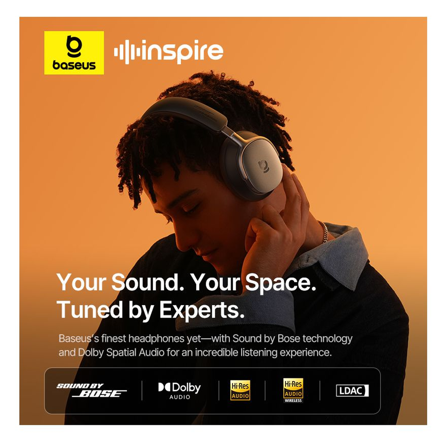 Baseus Inspire XH1 Noise Cancelling Draadloze Koptelefoon ANC Zwart afbeelding 5