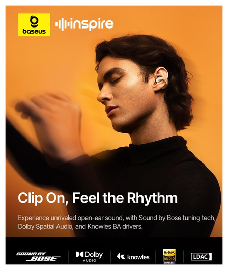 Baseus Inspire XC1 Open-Ear Draadloze Bluetooth Sport Oordopjes Wit afbeelding 3