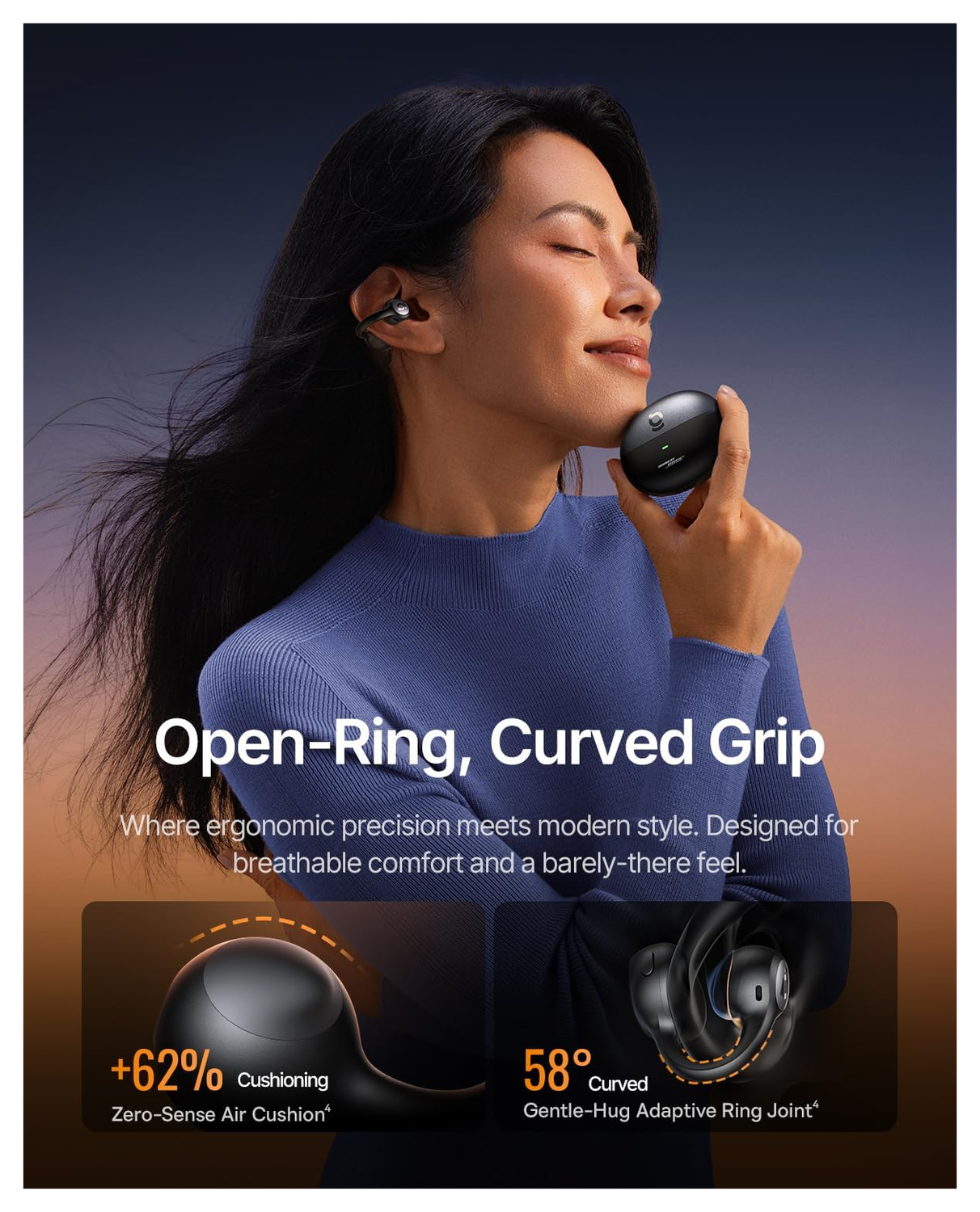 Baseus Inspire XC1 Open-Ear Draadloze Bluetooth Sport Oordopjes Zwart afbeelding 6