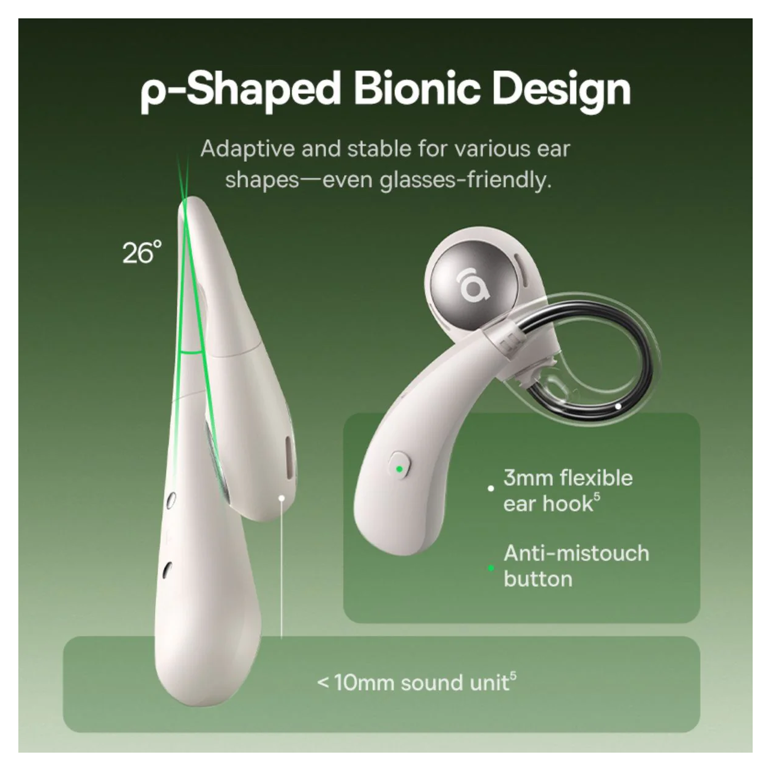 Baseus Eli Sport 2 Open-Ear True Wireless Earbuds Draadloze Oordopjes Groen afbeelding 4