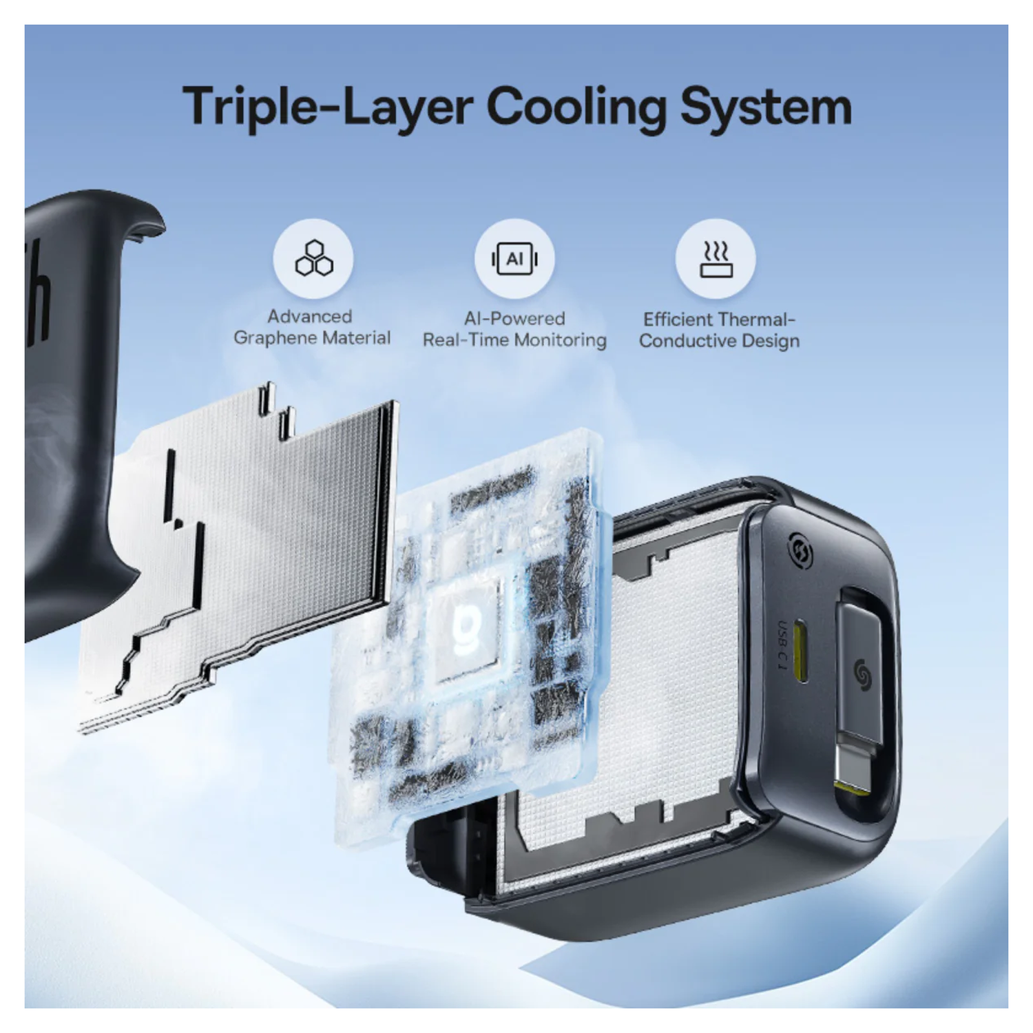Baseus EnerCore CJ11 45W USB-C Snellader met Ingebouwde USB-C Kabel Zwart afbeelding 7